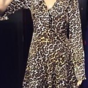 Ganni Leopard Print Wrap Dress - Brown/Black